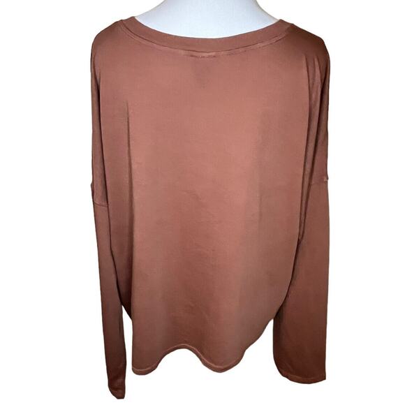 Wild Fable Womens XL Muted Brick Long Sleeve Round V-Neck Pullover 100% Cotton - Picture 3 of 7